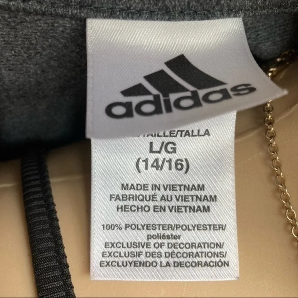 💋 Adidas grey black striped track jacket coat NWOT